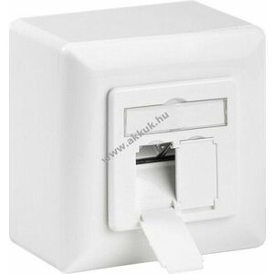 Goobay CAT6 univerzális fali aljzat 2xRJ45 árnyékolt felületre/süllyesztett RAL9003 kép