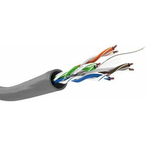 Goobay CAT 6 U/UTP hálózati kábel 100m szürke CU AWG23/1 halogénmentes LSZH kép