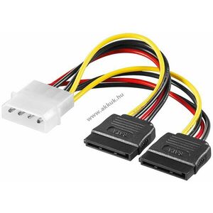 Goobay Y-elosztó PC tápkábel Molex 4-tűs > 2x SATA 15-tűs 0, 13m kép