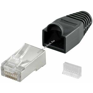 Goobay RJ45 CAT5e STP hálózati dugó törésgátló hüvellyel AWG24-AWG26 fekete kép