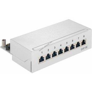 Goobay CAT5e mini/desktop patchpanel 8 port STP árnyékolt szürke 1HE kép