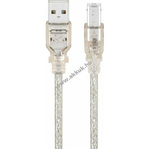 Goobay USB-A USB-B kábel 3m USB2.0 480Mbit/s 0, 5A 2, 5W átlátszó kép