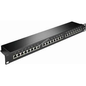 Goobay CAT6 19col(48, 3cm) Patch Panel 24 port 1 HE STP árnyékolt fekete kép