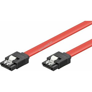 Goobay SATA L-típusú kábel 0, 5m 1, 5Gbit/s/3Gbit/s clip rögzítés piros kép