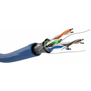 Goobay CAT5e F/UTP hálózati kábel 100m kék rézkasírozott alumíniumvezető (CCA) AWG26/7 PVC-köpeny kép