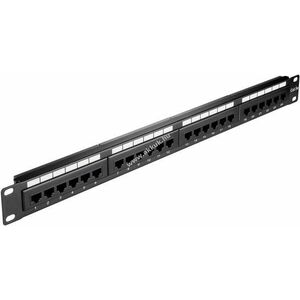 Goobay CAT 5e 19col(48, 3cm) patch panel 24 port (1 HE) árnyékolatlan UTP fekete kép