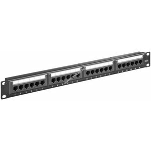 Goobay Patch panel 19col (48, 3cm) 1HE 24 port UTP árnyékolatlan CAT6 fekete kép