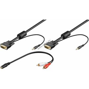 Goobay SVGA monitorkábel Full HD 2x3, 5mm sztereó és 3, 5mm-2xRCA (cinch) adapter 3m kép