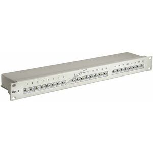 Goobay CAT-6 árnyékolt STP patch panel 19col (48, 3cm) 24 port 1HE szürke kép