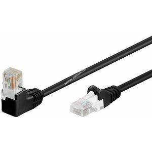 Goobay CAT5e U/UTP 1x90° hajlított patchkábel 5m CCA fekete RJ45 kép