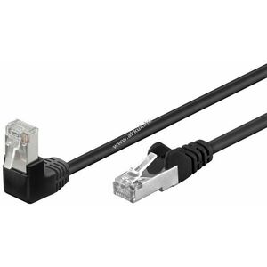 Goobay CAT5e patchkábel 5m F/UTP CCA 2x RJ45 (egy 90°) fekete kép