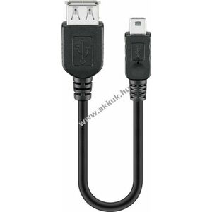 Goobay USB 2.0 Hi-Speed USB-A aljzat > USB Mini-B dugó adapter 0, 2m fekete 480Mbit/s 0, 5A 2, 5W kép