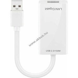 Goobay USB 2.0 Fast Ethernet hálózati konverter fehér PC/MAC Ethernet csatlakozáshoz kép