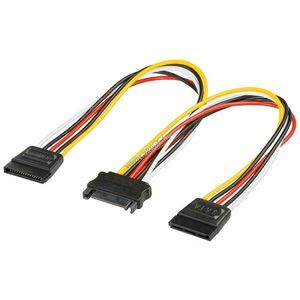 Goobay PC Y tápkábel/tápadapter SATA 1x aljzat 2x SATA standard dugó 0, 2m kép