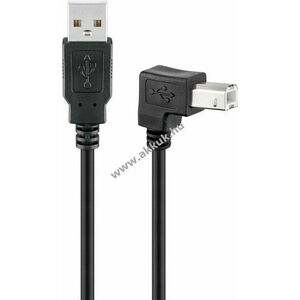 Goobay USB-A-USB-B 90° kábel 5m fekete 2, 5W 0, 5A 480Mbit/s USB2.0 kép