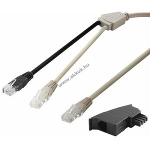 Goobay DSL Y-elosztó kábel 1xRJ45(8P8C)>2xRJ45(1x8P2C/DSL, 1x8P8C/ISDN)+TAE-F-dugó kép