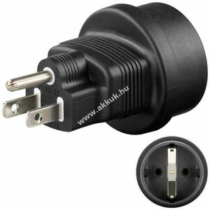 Goobay utazóadapter Európa (Typ F) USA/Japán (Typ B) fekete kép