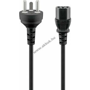 Goobay hálózati tápkábel Dánia Typ K 2m fekete 3x0, 75mm² DS60884-2-D1 IEC60906-1 C13 kép