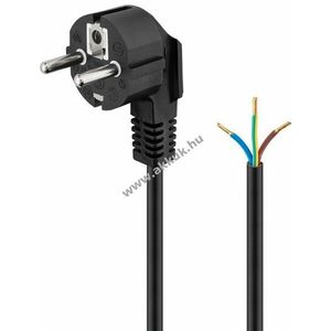 Goobay védőérintkezős hálózati kábel 5m 3x1mm² Hybrid Typ E/F CEE 7/7 90° csupasz végek kép