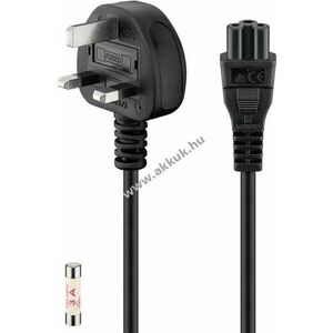 Goobay hálózati kábel UK 1, 8m 3x0, 75mm² fekete UK 3-tűs dugó (Type G, BS1363) C5 aljzat kép
