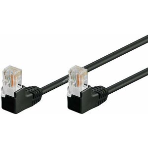 Goobay CAT 5e U/UTP patchkábel 2x90° RJ45 (8P8C) 0, 5m fekete CCA rézbevonatos alumínium kép