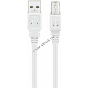 Goobay USB-A-USB-B kábel 1m fehér USB2.0 480Mbit/s 0, 5A 2, 5W kép