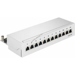 Goobay CAT5e mini asztali patch panel 12 port 1 HE STP szürke kép