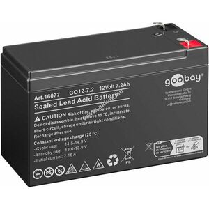 Goobay GO12-7.2 12V 7200mAh Faston 4, 8mm BattVO CE ólom akku kép
