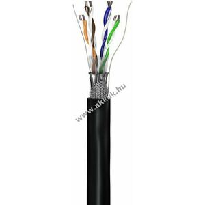Goobay CAT5e SF/UTP CCA AWG24/1 100m fekete PE kültéri hálózati kábel kép