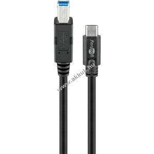 Goobay USB-C-USB-B kábel 1m 15W 3A 5Gbit/s USB3.0 fekete kép