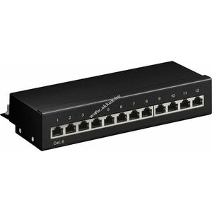Goobay CAT 6 mini/asztali patch panel 12 port 1HE STP fekete kép