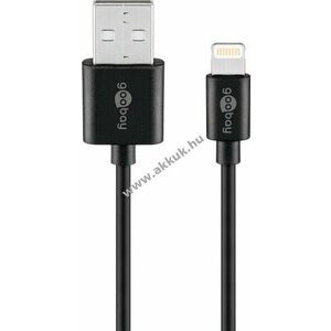 Goobay Lightning USB töltő és szinkronkábel 2m 12W 2, 4A MFi fekete kép