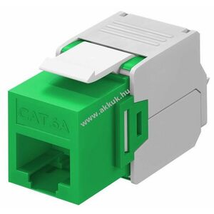 Goobay Keystone modul RJ45 CAT6A UTP 16, 5mm krokodil csatlakozósor szerszámmentes LSA zöld kép