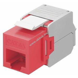 Goobay Keystone modul RJ45 CAT6A UTP 16, 5mm széles krokodil csatlakozó szerszám nélküli LSA piros kép