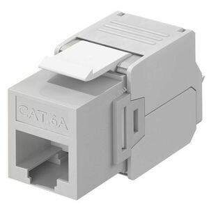 Goobay Keystone RJ45 CAT6A modul UTP 16, 5mm krokodil típus szerszámmentes LSA szerelés világosszürke kép