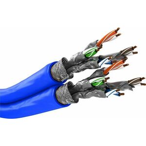 Goobay CAT 7A S/FTP (PiMF) duplex LAN kábel 100m AWG22/1 Cu LSZH kék kép