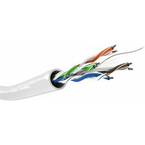 Goobay CAT6 U/UTP hálózati kábel CCA AWG23/1 solid PVC 100m fehér kép