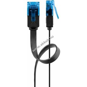 Goobay CAT 6A lapos patchkábel U/UTP fekete 3m rézhuzal (CU) kép