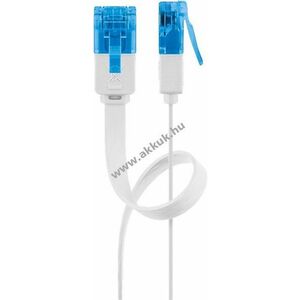 Goobay CAT 6A lapos patchkábel U/UTP fehér 20m 2xRJ45 CU kép