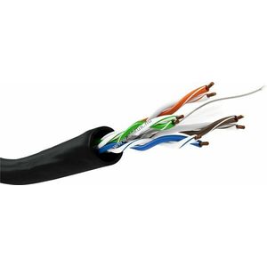 Goobay CAT6 Outdoor U/UTP hálózati kábel AWG23/1 CU PE 100m fekete kép