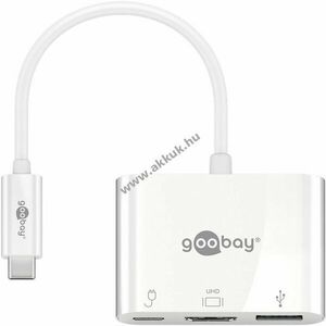 Goobay USB-C multiport adapter HDMI PD fehér USB-A USB 3.2 kép