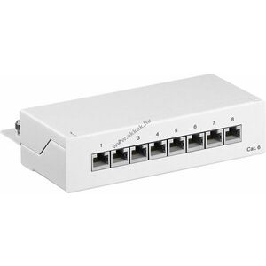 Goobay CAT6 mini asztali patch panel 8 port 1HE árnyékolt STP fehér kép