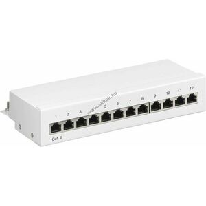 Goobay CAT6 12 port STP árnyékolt mini/asztali Patch panel 1 HE fehér kép
