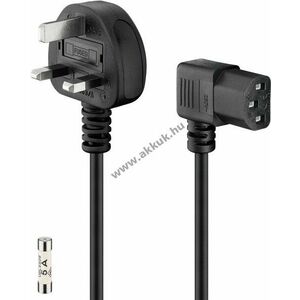 Goobay UK hálózati kábel Typ G (BS1363) - C13 90° 2m 3x1mm² fekete kép