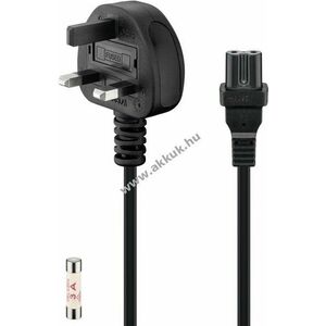 Goobay UK hálózati tápkábel 1, 5m fekete (2*0, 75mm²) UK 3-tűs Typ G BS1363 C7 kép