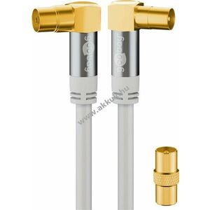 Goobay TV antennakábel 135dB 4x árnyékolt aranyozott Koax aljzat 90° Koax dugó 90° 10m kép