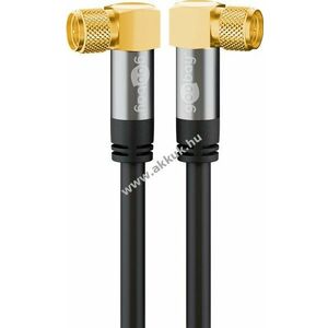 Goobay SAT antennakábel 135dB 4x árnyékolt aranyozott F-dugó 90°>F-dugó 90° 1m kép