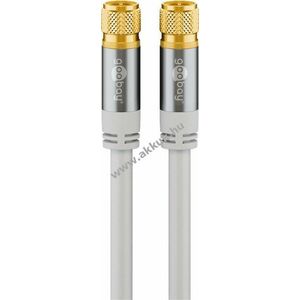 Goobay SAT antennakábel 135dB 4x árnyékolt aranyozott F-csatlakozó>F-csatlakozó 1m kép