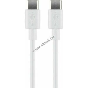 Goobay USB-C töltő- és szinkronkábel 60W 3A 1m fehér USB-C/USB-C 480Mbit/s USB2.0 kép