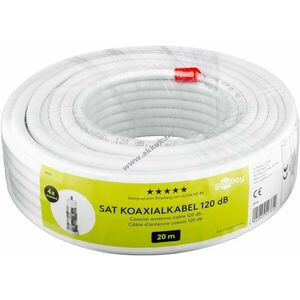 Goobay SAT koaxiális kábel 120dB 4x árnyékolt belső vezető acél és réz 20m kép